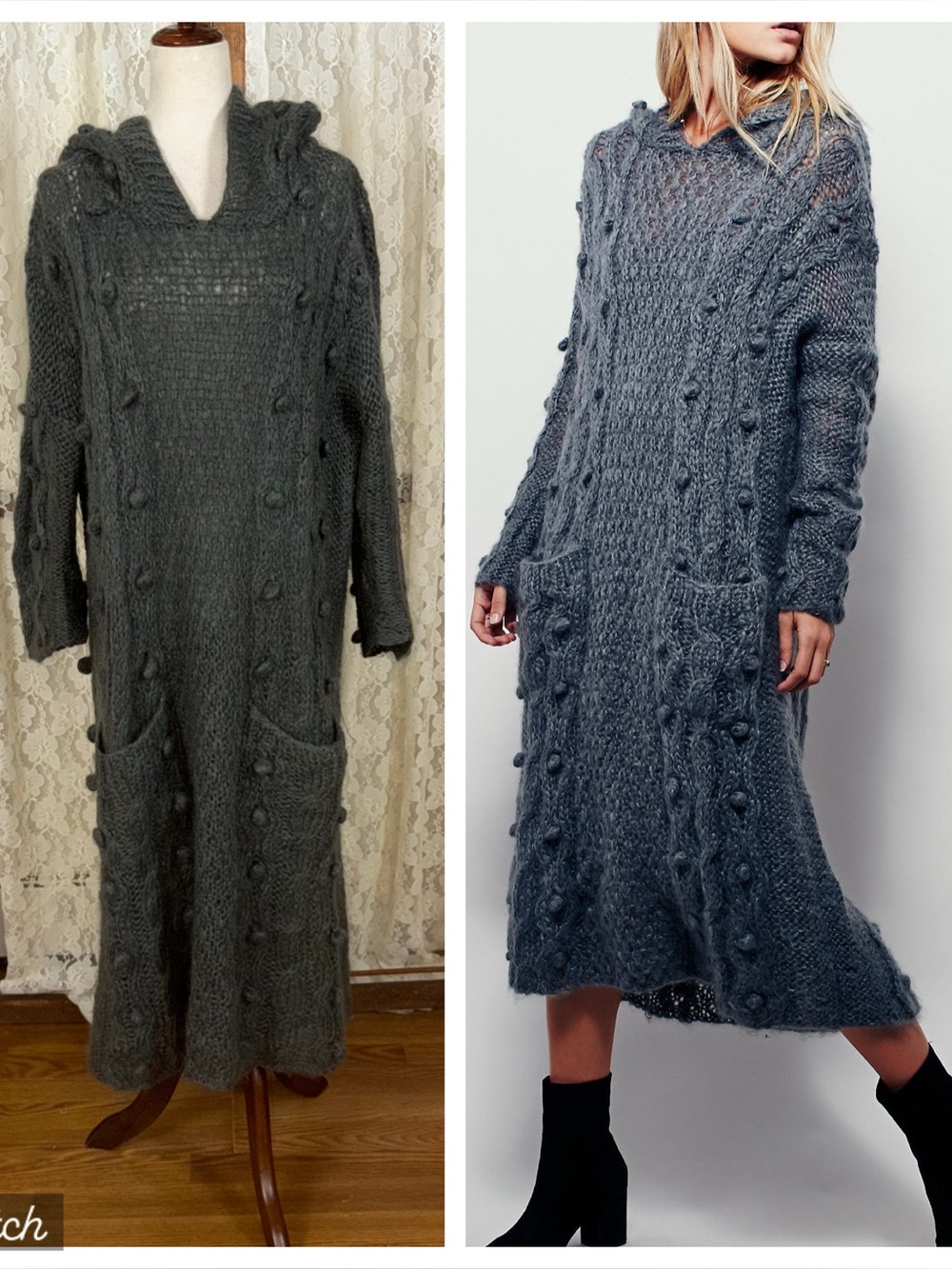 Cozy Mes Demoiselles Flame Mohair Maxi Sweater Dress